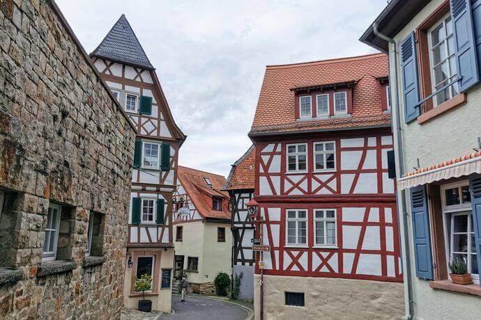 Heppenheim Altstadt typische Fachwerkhäuser