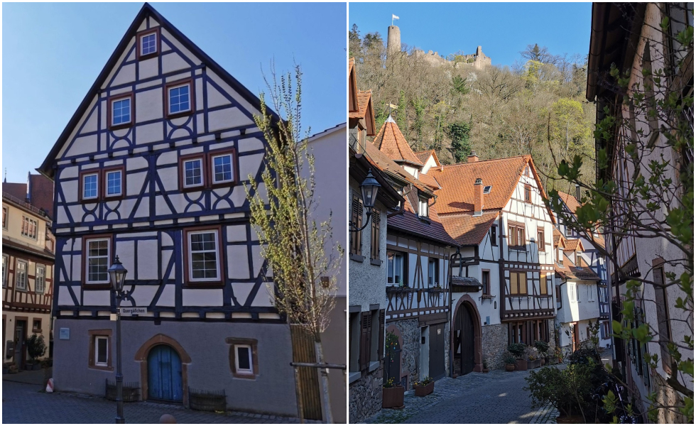 Das Gerberviertel in der Weinheimer Altstadt ist geprägt von romantisch anmutenden Fachwerkhäusern