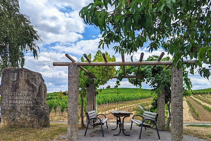 Picknickplatz auf der Weininsel nahe Volkach