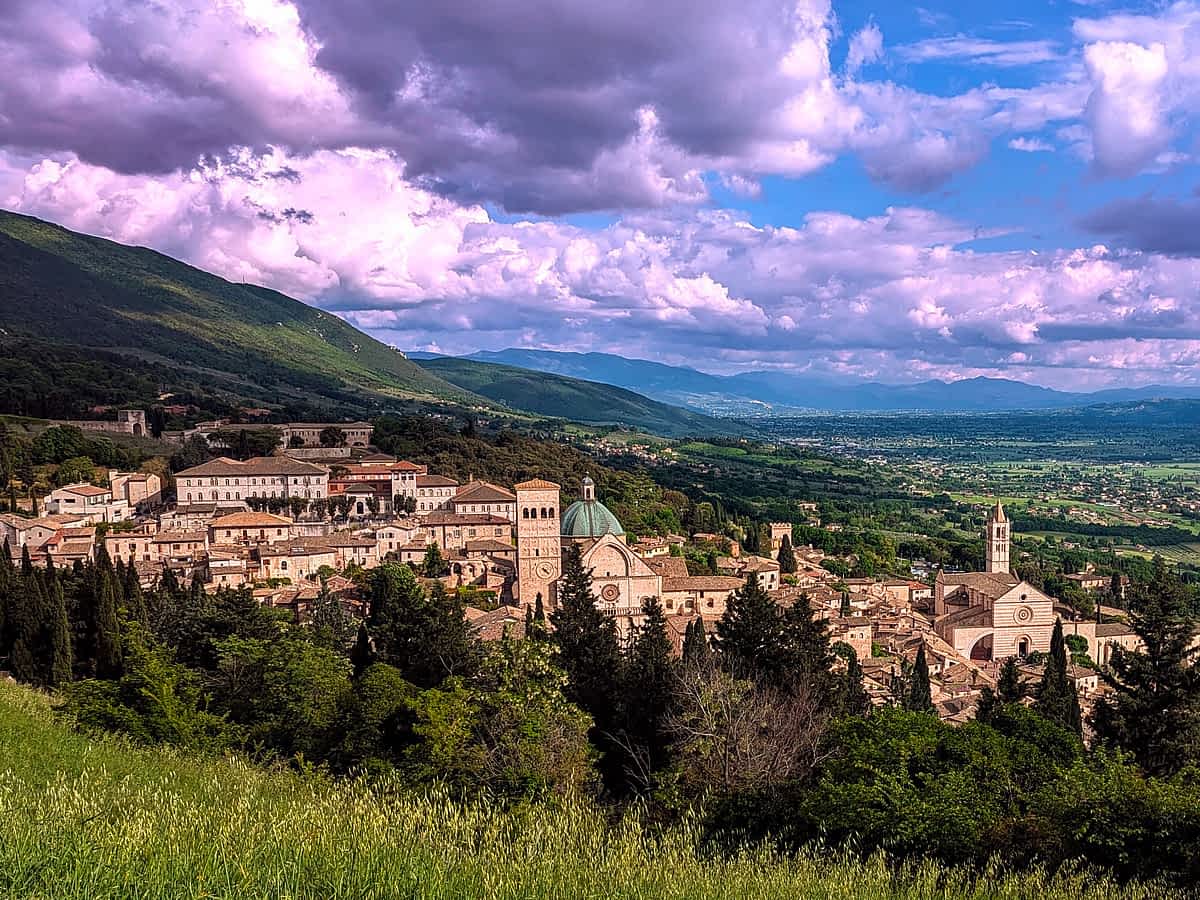 Blick auf Assisi von der Festung 