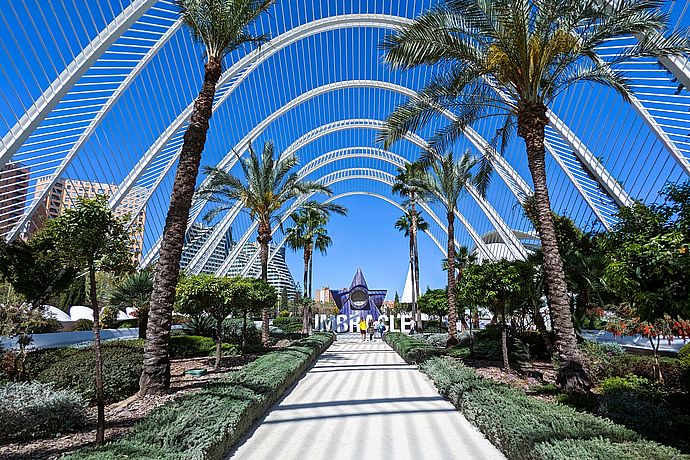 L`Umbracle Valencia Stadt der Künste und Wissenschaften