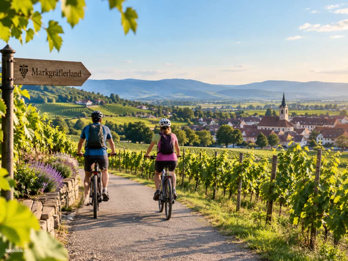 [title] - In der südwestlichsten Region Deutschlands, zwischen den Ausläufern des Schwarzwaldes und dem Rhein, liegt das sonnenverwöhnte Markgräflerland. Die Gegend ist geprägt von sanften Weinbergen, Obstwiesen und beschaulichen Gemeinden und ein Paradies Paradies zum Radfahren, Wandern, Genießen, Erleben und Erholen.